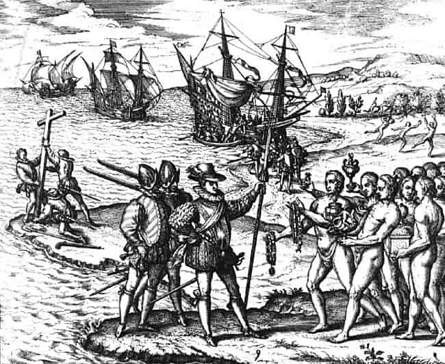 Colombus ankommer Amerika!